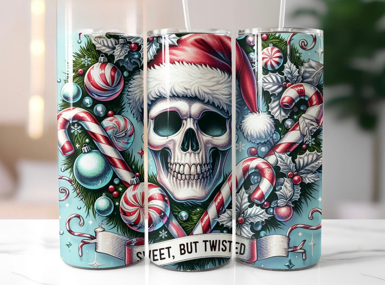 Skull Christmas 20oz Tumbler - Design 1