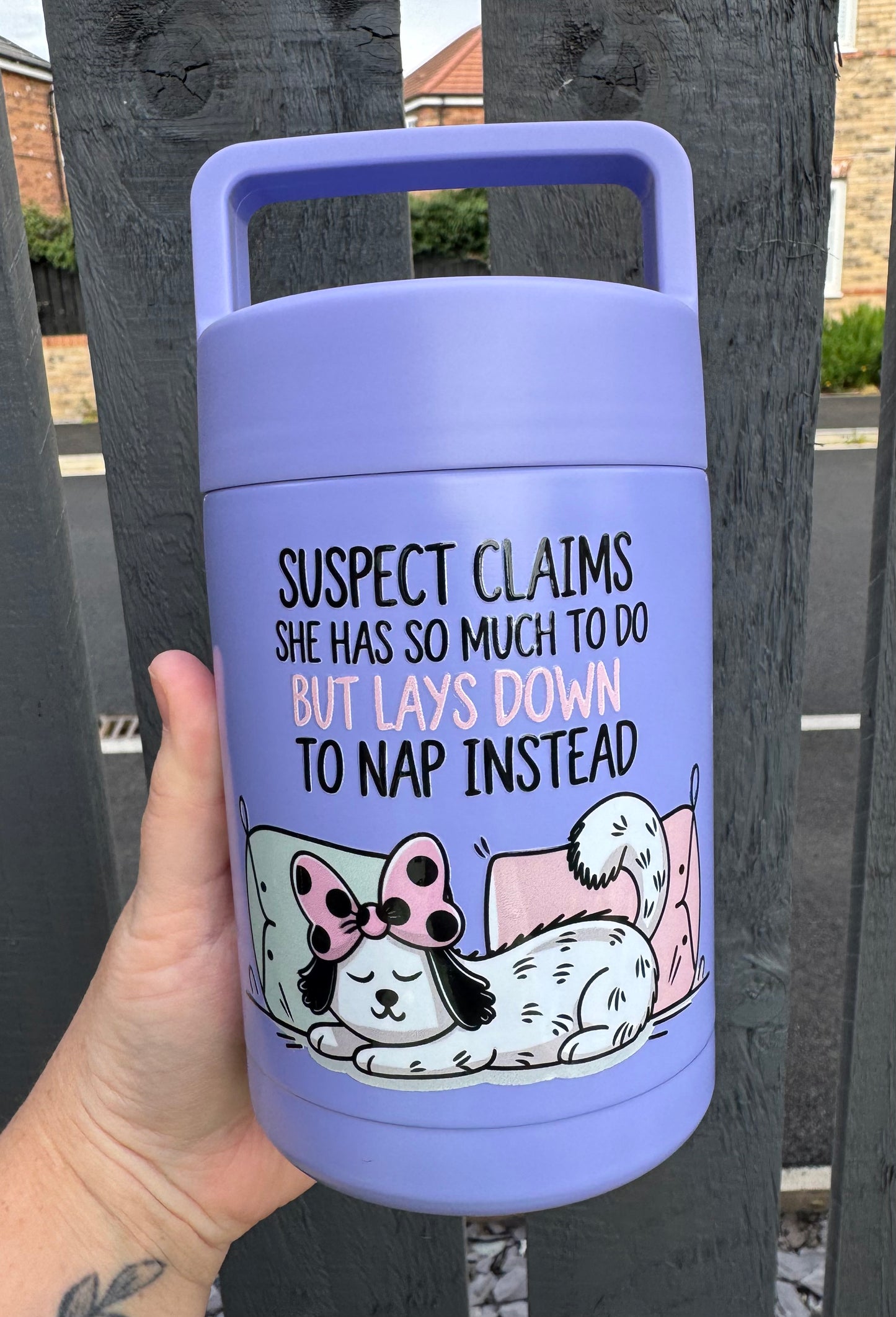 Suspect Dog Design Food Flask
