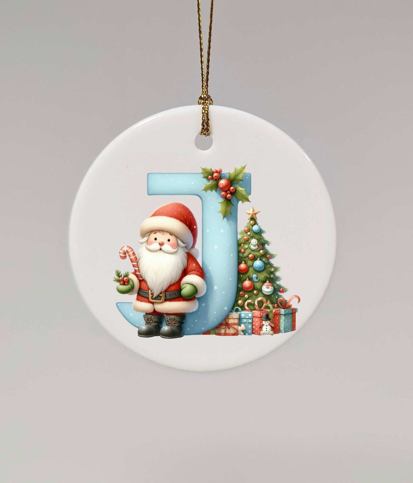 CHRISTMAS LETTER CERAMIC TREE ORNAMENT