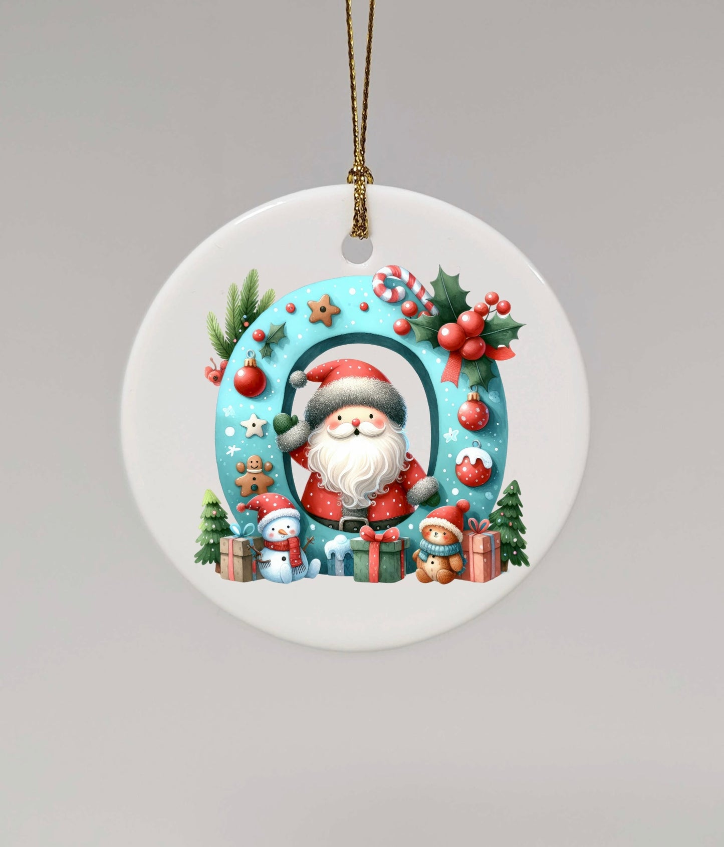 CHRISTMAS LETTER CERAMIC TREE ORNAMENT