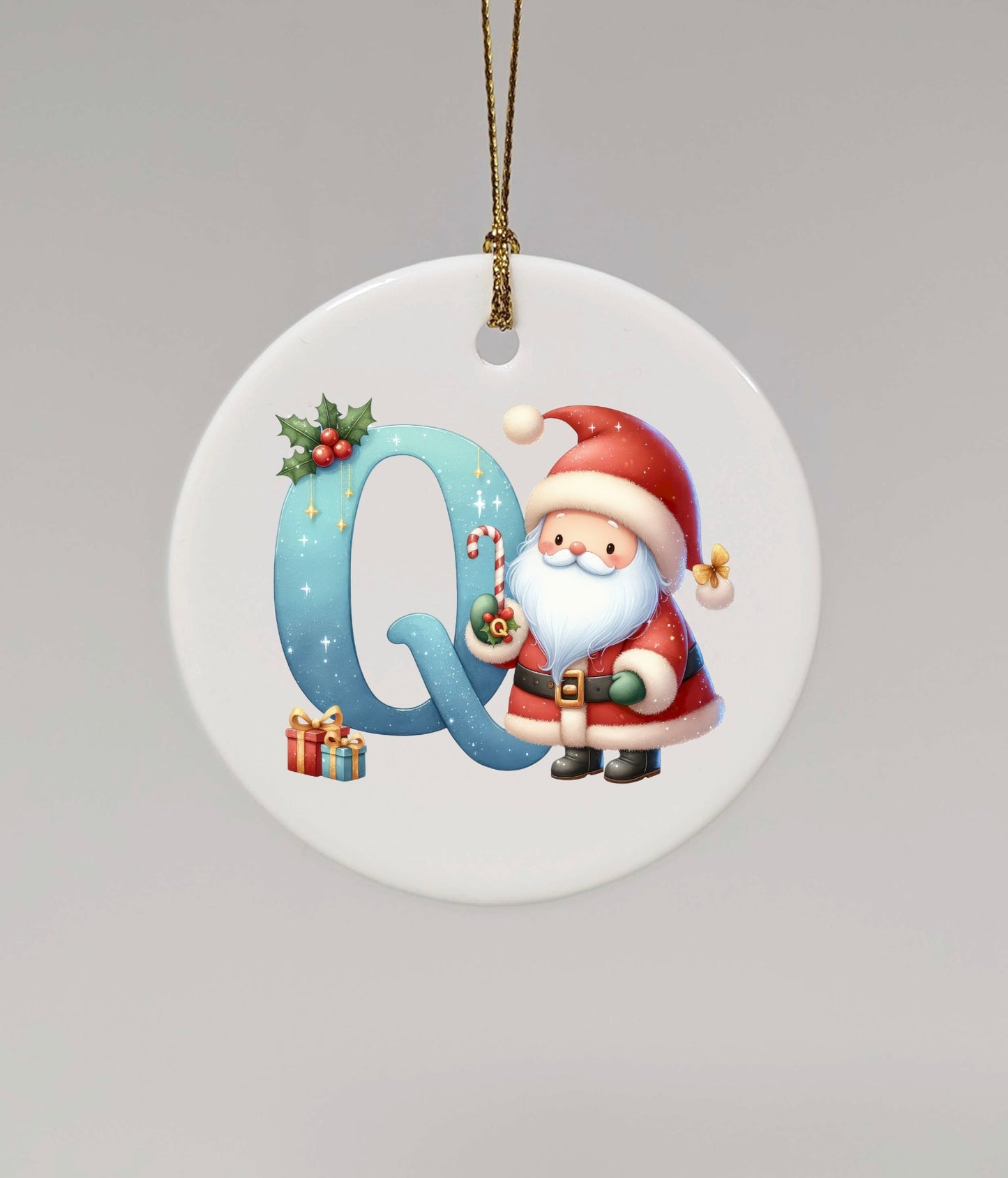 CHRISTMAS LETTER CERAMIC TREE ORNAMENT