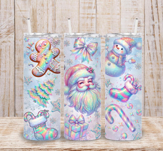 Irridescent Santa Design 20oz Tumbler