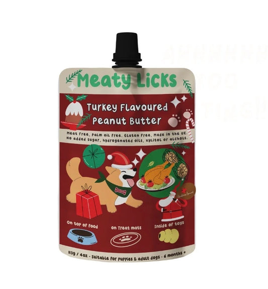 Meaty Licks Christmas Turkey Peanut Butter