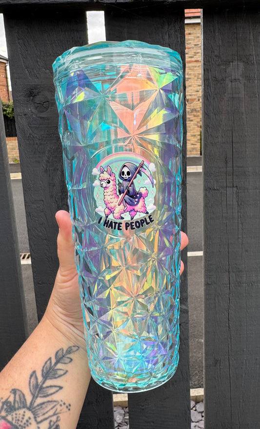 I Hate People Design Plastic Crystal Cup