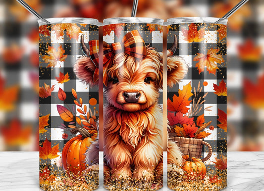 20oz Autumn Highland Cow Tumbler
