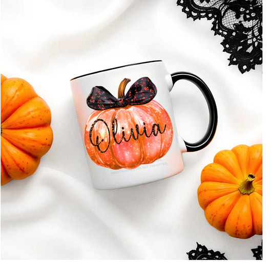 Custom Halloween Pumpkin Mug - ORANGE