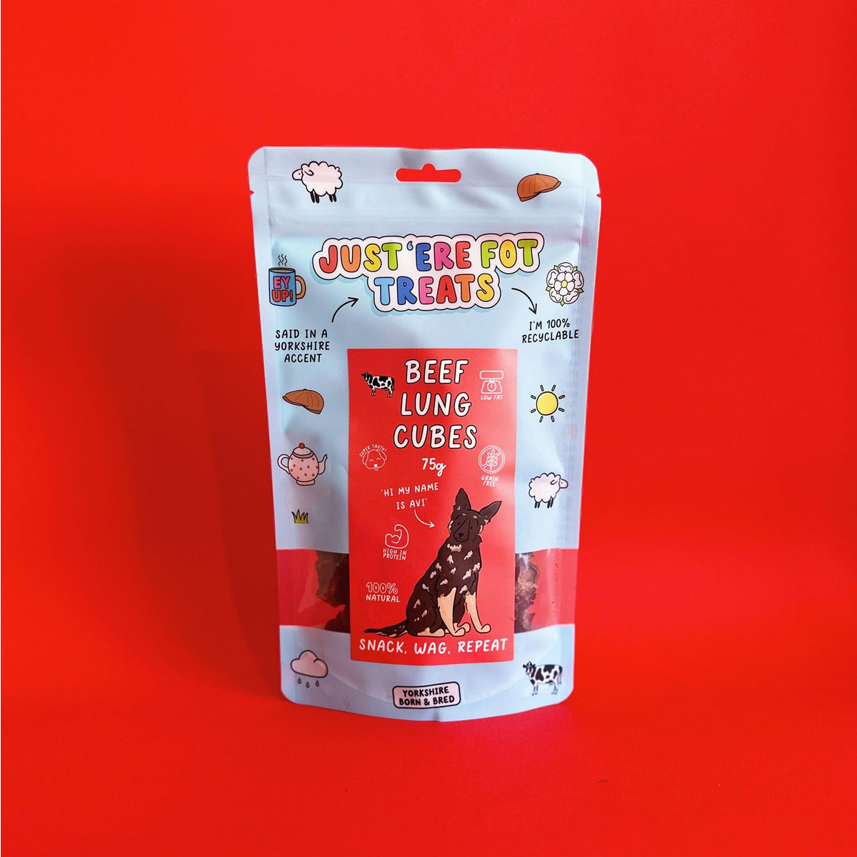 Just Ere Fot Treats Beef Lung Cubes 75g