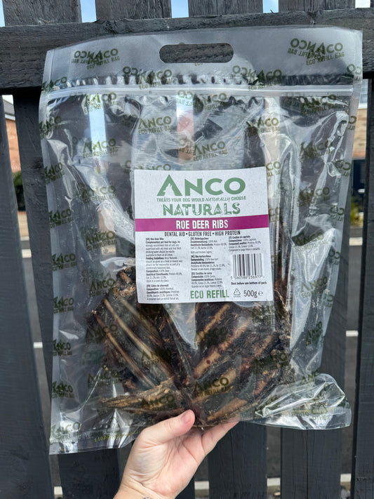 Anco Natural Roe Deer Ribs Eco Bag 500g