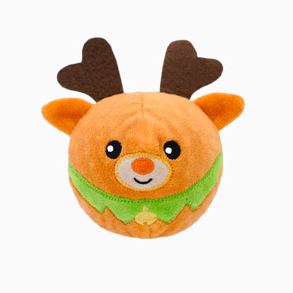 Hugsmart Happy Woofmas Reindeer Ball Toy