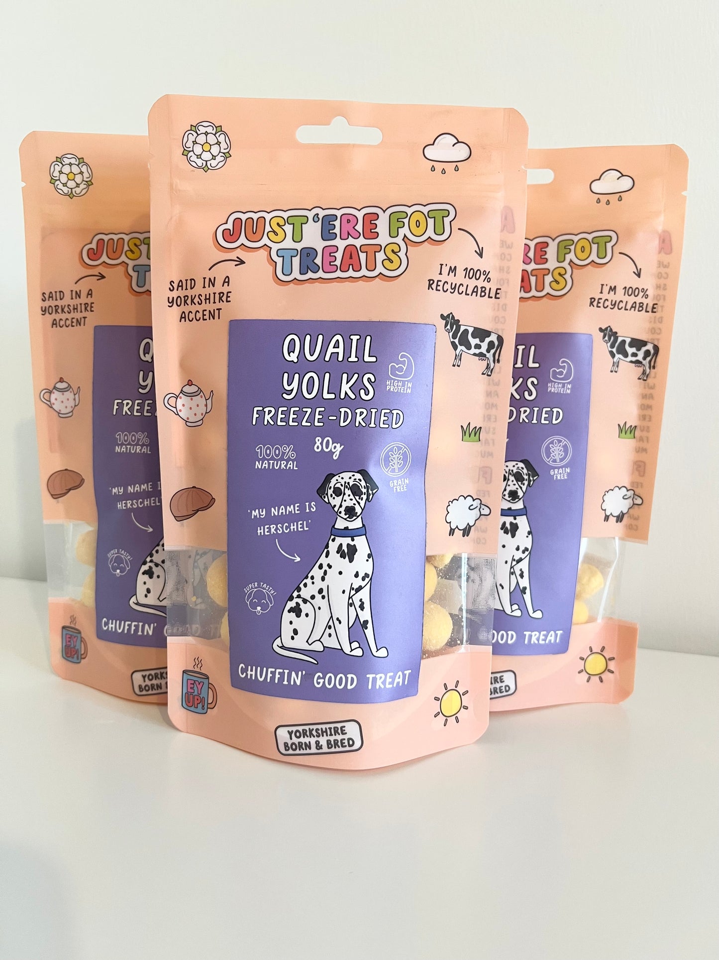 Just ‘Ere Fot Treats Freeze Dried Quail Yolks 80g