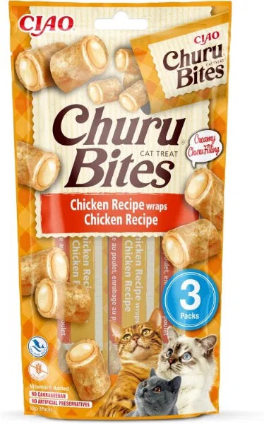 Churu Bites 3 Pack Chicken Recipe wraps Chicken Recipe (Cats)