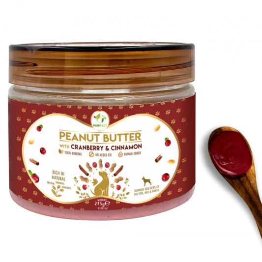 100% Natural Peanut Butter For Dogs-Cranberries & Cinnamon-275g