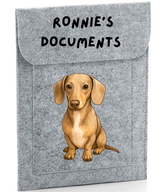 PRE ORDER - PERSONALISED FELT DOCUMENT WALLET (MADE TO ORDER ITEM)